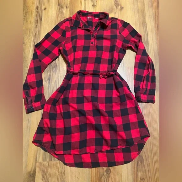 pink buffalo check dress Pink Gingham ,checkered ,buffalo ,plaid pattern A-Line Dress